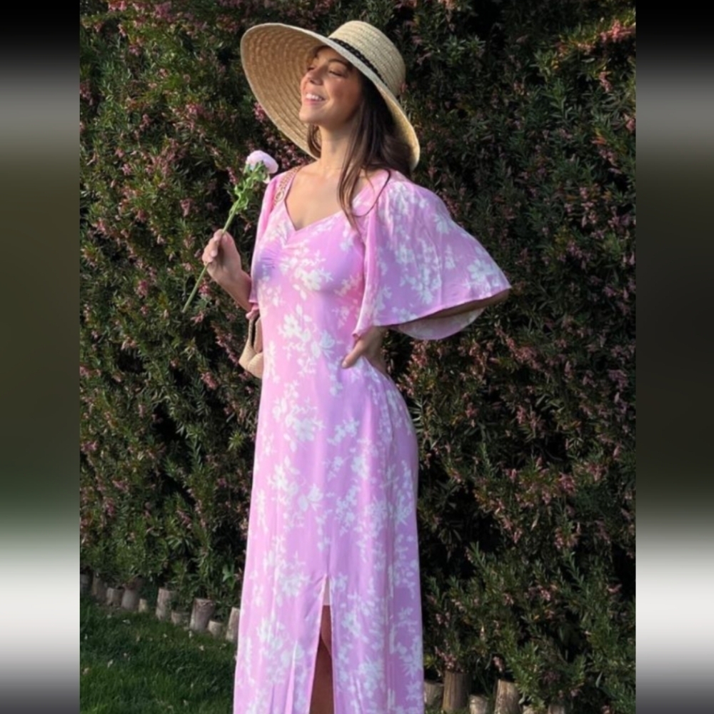 a new day Pink Floral V-Neck Dress - Picture 3 of 7